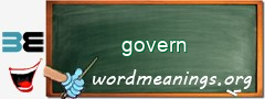 WordMeaning blackboard for govern